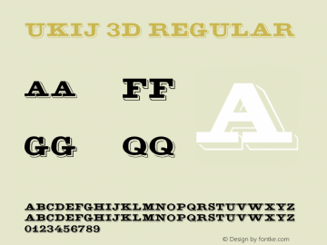 UKIJ 3D Regular Version 3.00 November 8, 2010 Font Sample