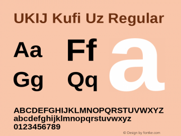 UKIJ Kufi Uz Regular Version 3.00 November 11, 2010 Font Sample