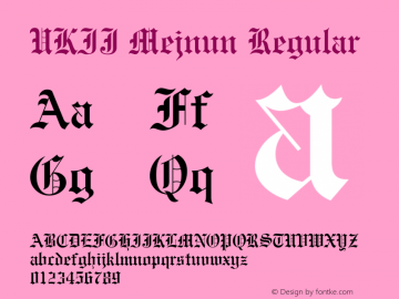 UKIJ Mejnun Regular Version 3.00 November 11, 2010 Font Sample