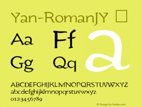 ☞Yan Roman JY 1.2 Fri Feb 22 13:36:00 2002; ttfautohint (v1.5);com.myfonts.easy.jya.yan-series-333-jy.yan-roman-jy.wfkit2.version.Cnh图片样张