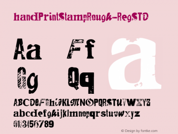 ☞Hand Print Stamp Rough RegSTD 1.0;com.myfonts.easy.typographicdesign.hand-print-stamp-rough.regular-std.wfkit2.version.54jB图片样张