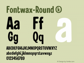 ☞Fontwax-Round Version 1.000;com.myfonts.easy.kustomtype.fontwax.round.wfkit2.version.5d62图片样张