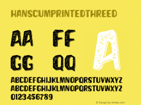 ☞HanscumPrintedThreeD 1.000; ttfautohint (v1.5);com.myfonts.easy.albatross.hanscum.printed-three-3d.wfkit2.version.5eoZ图片样张