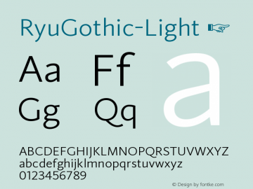 ☞RyuGothic Light Version 1.000; build 190604_01; ttfautohint (v1.5);com.myfonts.easy.studio-jaso.ryugothic.light.wfkit2.version.5jPj图片样张