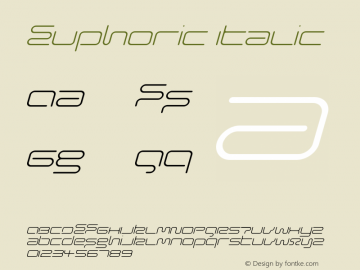 Euphoric Italic Version 1.000;PS 001.000;hotconv 1.0.38 Font Sample