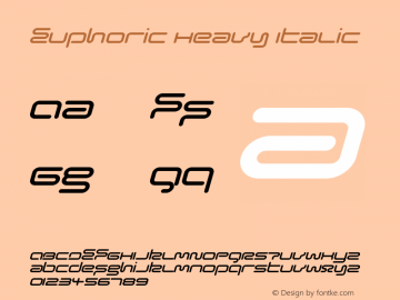 Euphoric Heavy Italic 001.000 Font Sample