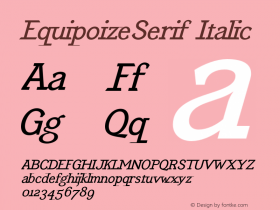 EquipoizeSerif Italic Version 1.000;PS 001.000;hotconv 1.0.38 Font Sample