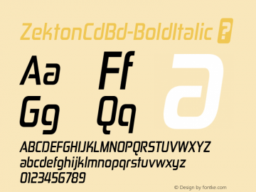 ☞ZektonCdBd-BoldItalic Version 5.000; ttfautohint (v1.5);com.myfonts.easy.typodermic.zekton.condensed-bold-italic.wfkit2.version.4uox图片样张