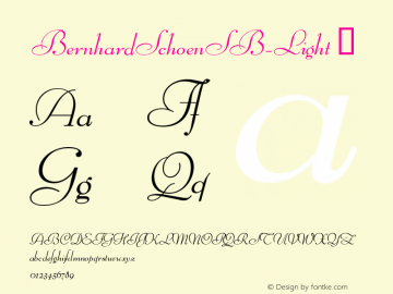 ☞BernhardSchoenSB-Light OTF 1.000; PS 001.00;Core 1.0.0; ttfautohint (v1.5);com.myfonts.easy.efscangraphic.bernhard-schoenschrift-sb.light.wfkit2.version.2iZj图片样张