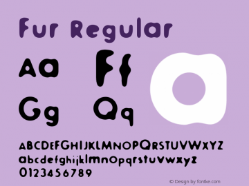 Fur Regular Version 001.000 Font Sample