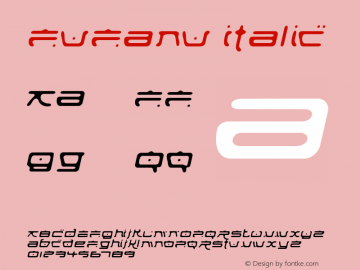 Fufanu Italic Version 001.000 Font Sample