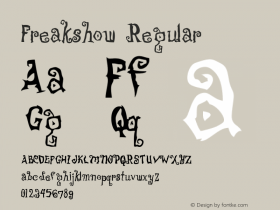 Freakshow Regular Version 001.000 Font Sample