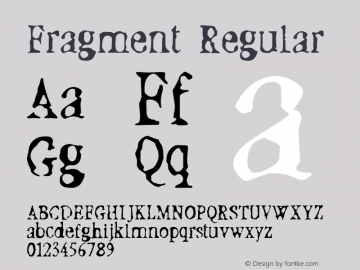 Fragment Regular Version 001.000 Font Sample