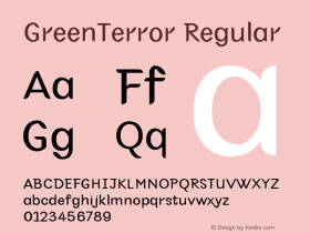 GreenTerror Regular Version 1.000 Font Sample