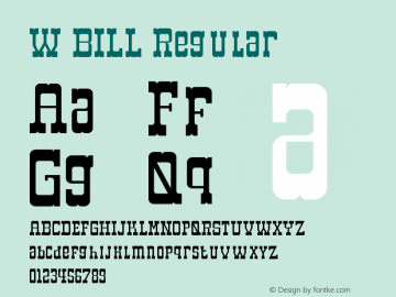 W BILL Regular Version 1.0 Font Sample