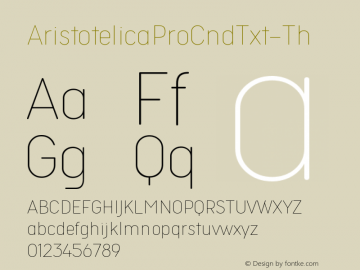 ☞AristotelicaPro CndText Thin Version 1.000;hotconv 1.0.109;makeotfexe 2.5.65596; ttfautohint (v1.5);com.myfonts.easy.zetafonts.aristotelica-pro.text-condensed-thin.wfkit2.version.5tfW图片样张