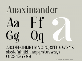 ☞Anaximander Version 1.000; ttfautohint (v1.5);com.myfonts.easy.tanziladd.anaximander.regular.wfkit2.version.5tiu图片样张