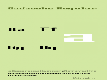 Gadzooks Regular Version 1.000;PS 001.000;hotconv 1.0.38 Font Sample