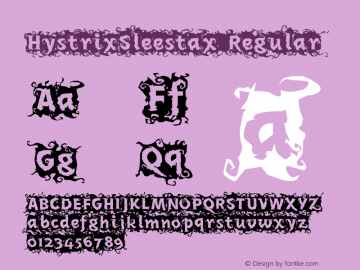 HystrixSleestax Regular Version 1.000;PS 1.000;hotconv 1.0.38 Font Sample