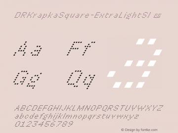 ☞DR Krapka Square ExtraLight Sl Version 2.000;hotconv 1.0.109;makeotfexe 2.5.65596; ttfautohint (v1.5);com.myfonts.easy.rastvortsev.dr-krapka-square.extra-light-slanted.wfkit2.version.5tzv图片样张