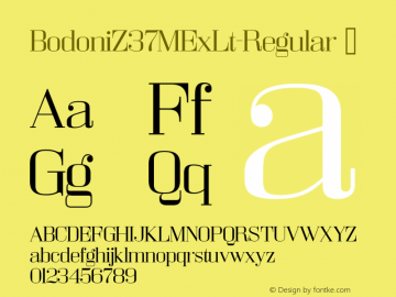 ☞BodoniZ37MExLt-Regular Version 1.000;com.myfonts.easy.typodermic.bodoni-z37.m-extended-light.wfkit2.version.5tBY图片样张