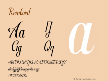 ☞Rembord Version 1.000; ttfautohint (v1.5);com.myfonts.easy.eurotypo.rembord.regular.wfkit2.version.5tLP图片样张