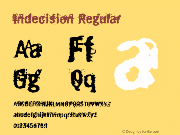 Indecision Regular Version 1.000;PS 001.000;hotconv 1.0.38 Font Sample