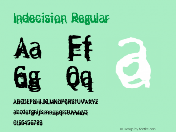 Indecision Regular Version 1.000;PS 001.000;hotconv 1.0.38 Font Sample