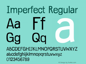 Imperfect Regular Version 1.000;PS 001.000;hotconv 1.0.38图片样张