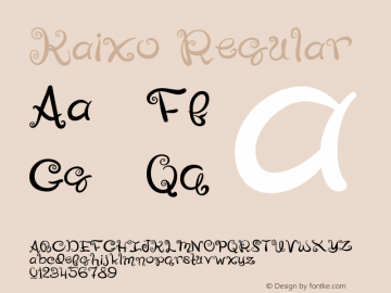 Kaixo Regular Version 1.000;PS 001.000;hotconv 1.0.38 Font Sample