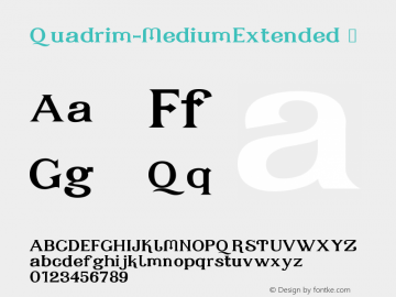 ☞Quadrim-MediumExtended Version 1.000;PS 001.001;hotconv 1.0.56; ttfautohint (v1.5);com.myfonts.easy.artisticandunique.quadrim.medium-extended.wfkit2.version.5wLF图片样张