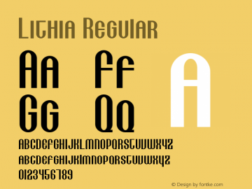 Lithia Regular Version 001.000 Font Sample