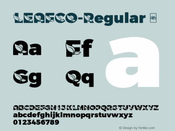 ☞LEAFCO-Regular Version 1.1  May 25, 2016;com.myfonts.easy.dmrailabstd.leafco.regular.wfkit2.version.5xgc图片样张