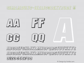 ☞SIMAMAUNG-Italic3DExtrude Version 1.001 February 6, 2018;com.myfonts.easy.dmrailabstd.sima-maung.italic-3d-extrude.wfkit2.version.5xz1图片样张