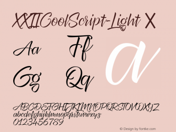 ☞XXII CoolScript Light Version 2.000;hotconv 1.0.109;makeotfexe 2.5.65596; ttfautohint (v1.5);com.myfonts.easy.doubletwo.xxii-coolscript.light.wfkit2.version.5ywd图片样张