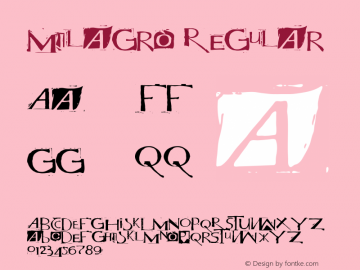 Milagro Regular 001.000 Font Sample