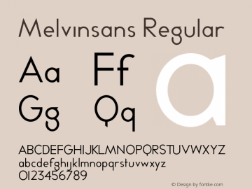 Melvinsans Regular Version 1.000;PS 001.000;hotconv 1.0.38图片样张