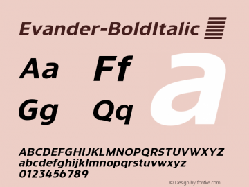 ☞Evander Bold Italic Version 1.000;PS 001.000;hotconv 1.0.88;makeotf.lib2.5.64775; ttfautohint (v1.5);com.myfonts.easy.punchform.evander.bold-italic.wfkit2.version.5AeK图片样张