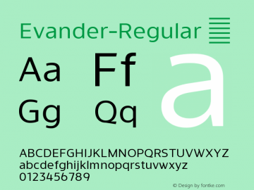 ☞Evander Regular Version 1.000;PS 001.000;hotconv 1.0.88;makeotf.lib2.5.64775; ttfautohint (v1.5);com.myfonts.easy.punchform.evander.regular.wfkit2.version.5AeC图片样张