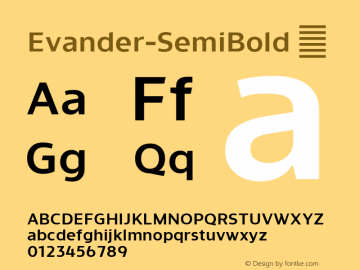 ☞Evander SemiBold Version 1.000;PS 001.000;hotconv 1.0.88;makeotf.lib2.5.64775;com.myfonts.easy.punchform.evander.semi-bold.wfkit2.version.5AeG图片样张