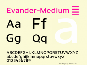 ☞Evander Medium Version 1.000;PS 001.000;hotconv 1.0.88;makeotf.lib2.5.64775; ttfautohint (v1.5);com.myfonts.easy.punchform.evander.medium.wfkit2.version.5AeE图片样张