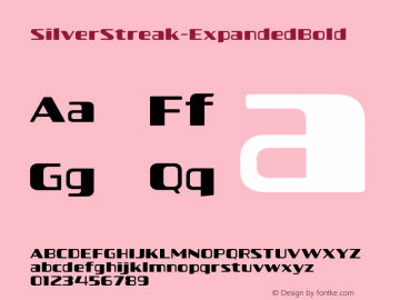 ☞Silver Streak Expanded Bold Version 1.000;hotconv 1.0.109;makeotfexe 2.5.65596;com.myfonts.easy.swell-type.silver-streak.expanded-bold.wfkit2.version.5AhN图片样张