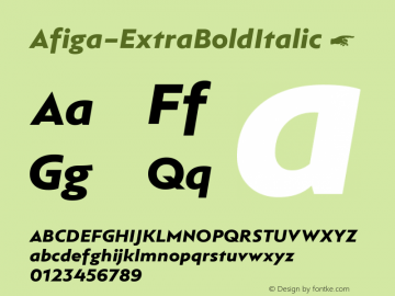 ☞Afiga Extra Bold Italic Version 2.100;hotconv 1.0.109;makeotfexe 2.5.65596;com.myfonts.easy.degarism-studio.afiga.extra-bold-italic.wfkit2.version.5Akz图片样张