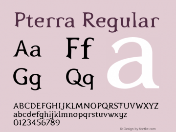 Pterra Regular OTF 1.000;PS 001.000;Core 1.0.29图片样张