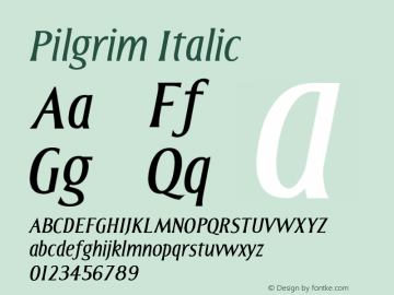 Pilgrim Italic Version 001.000 Font Sample