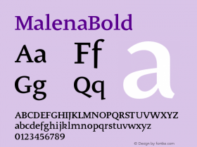 ☞MalenaBold Version 001.000; ttfautohint (v1.5);com.myfonts.easy.tipo.malena.bold.wfkit2.version.3omW图片样张