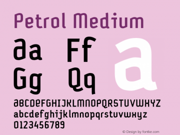 Petrol Medium 001.000 Font Sample