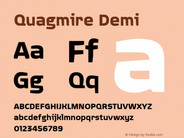 Quagmire Demi Version 001.000 Font Sample