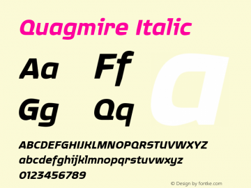 Quagmire Italic Version 001.000图片样张