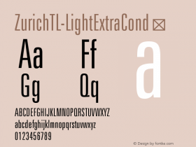 ☞Zurich TL Light Extra Condensed Version 3.00; 2008; ttfautohint (v1.5);com.myfonts.easy.tilde.zurich.light-extra-condensed.wfkit2.version.33Cx图片样张